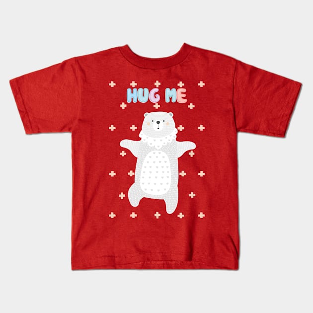 Hug Me Bear Cute Design For Girls Kids Kids T-Shirt by estelA_Sunday